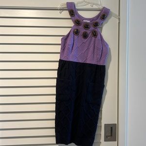 MILLY purple and navy midi length dress. Size 2. Excellent condition